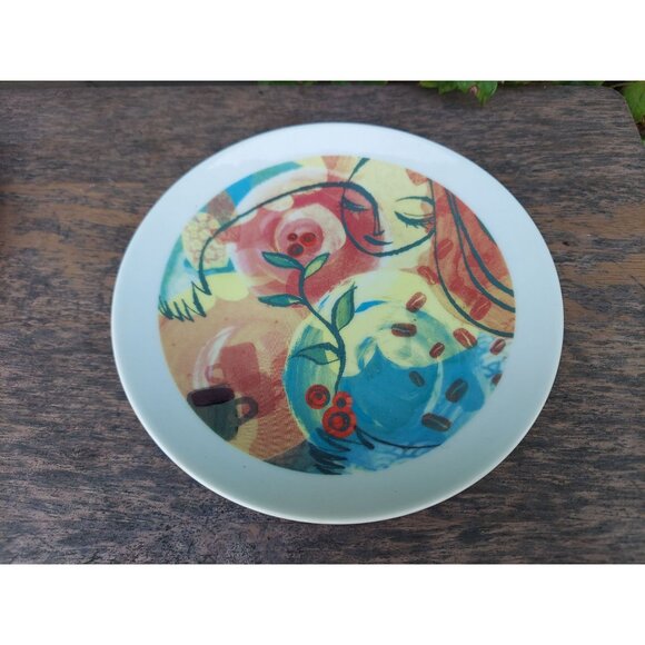 Starbucks 2005 Leadership Conference Ceramic Plates Set of 3 Abstract Designs - Picture 3 of 7